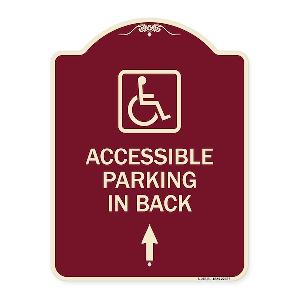 W/ NY Approved Isa Accessible Parking on Up Arrow Heavy-Gauge Alum Sign, 24" x 18", BU-1824-22697